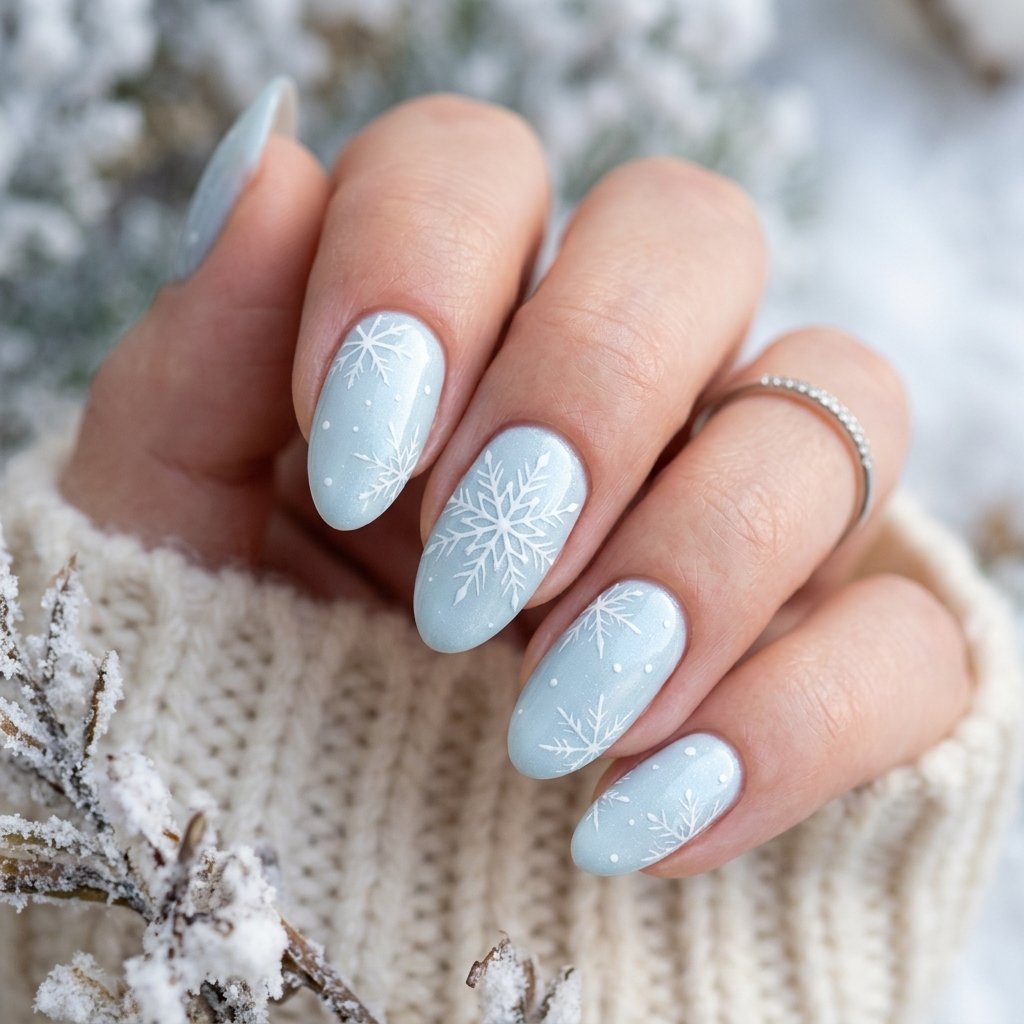 Snowflake Happy New Year Nail Ideas