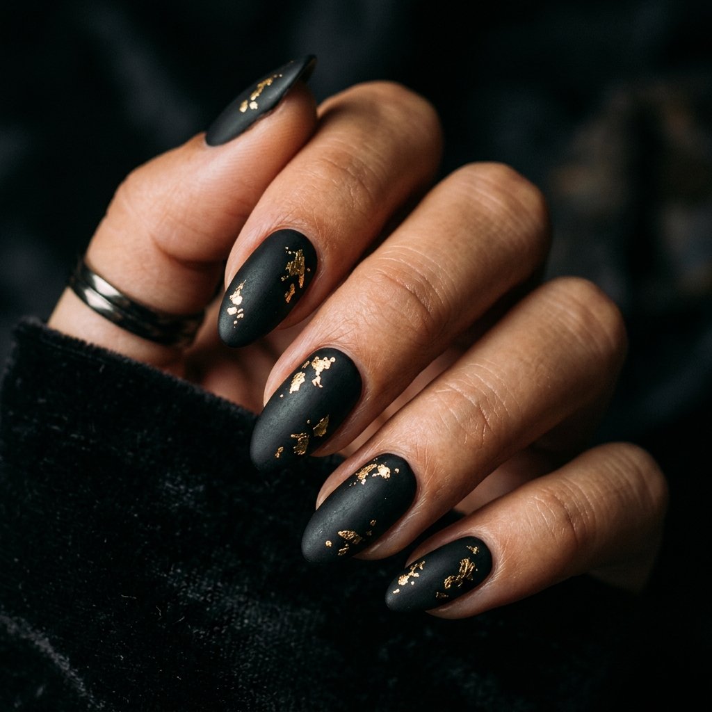 Matte Black Nail Ideas