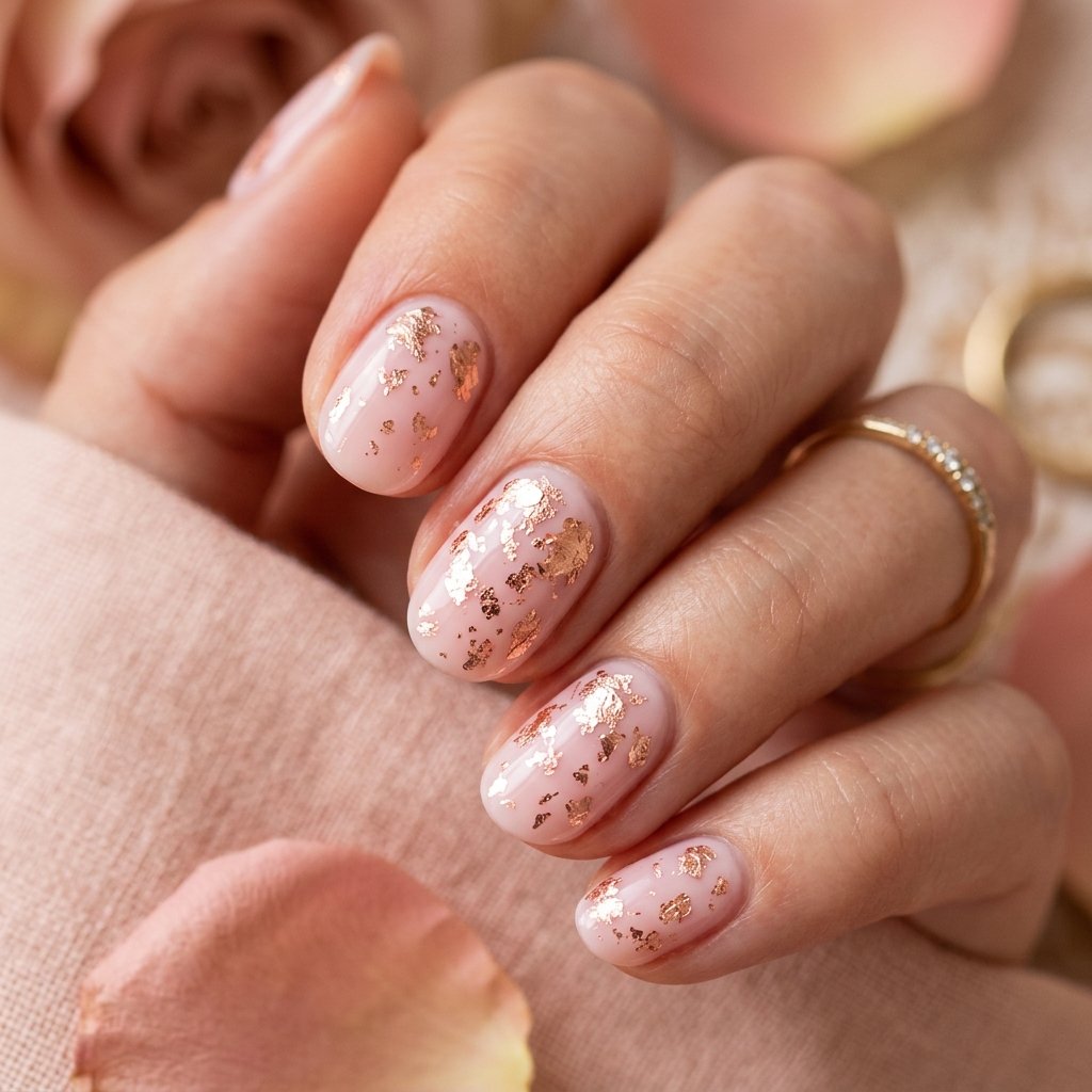 Rose Gold Foil Nail Ideas