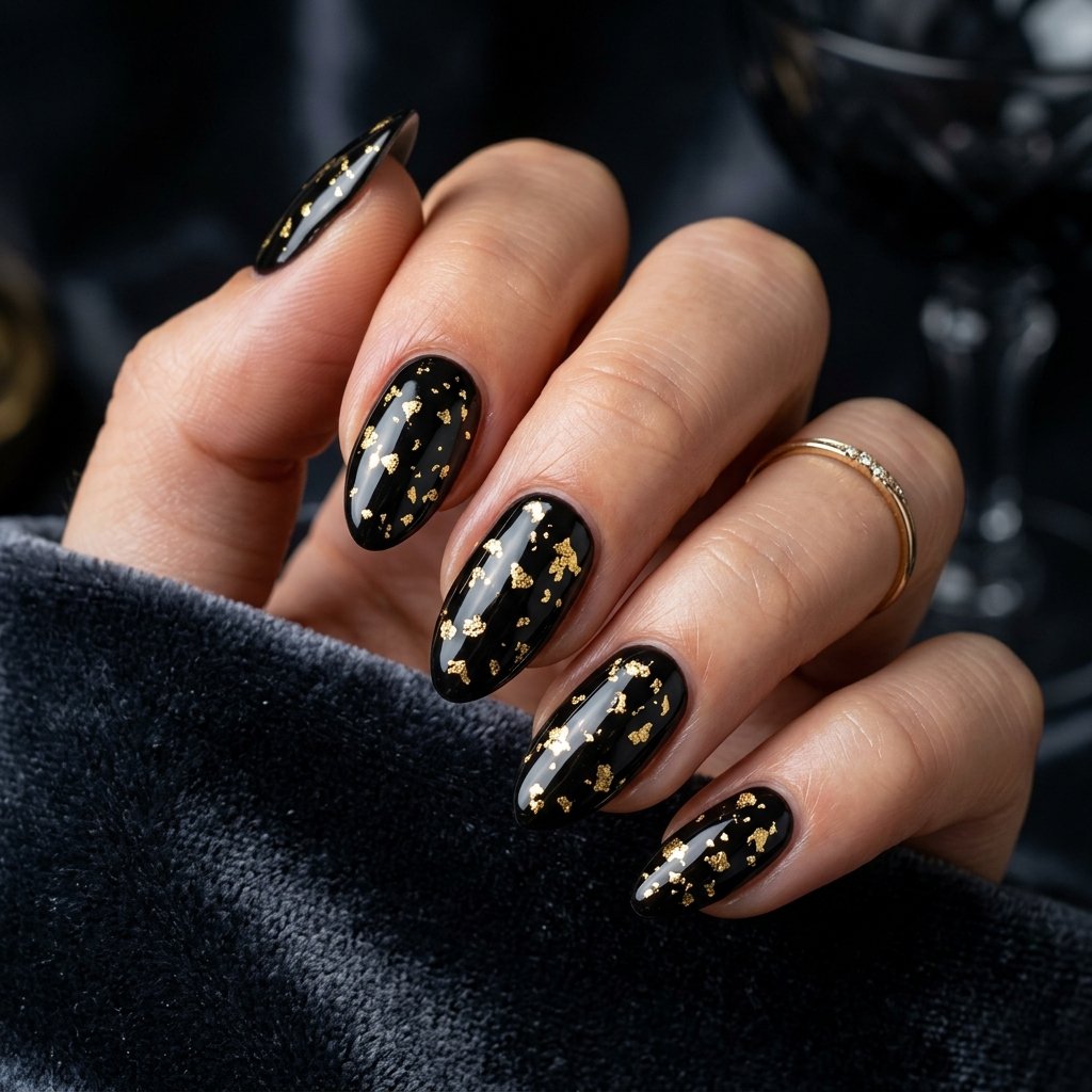 Midnight Black and Gold Foil