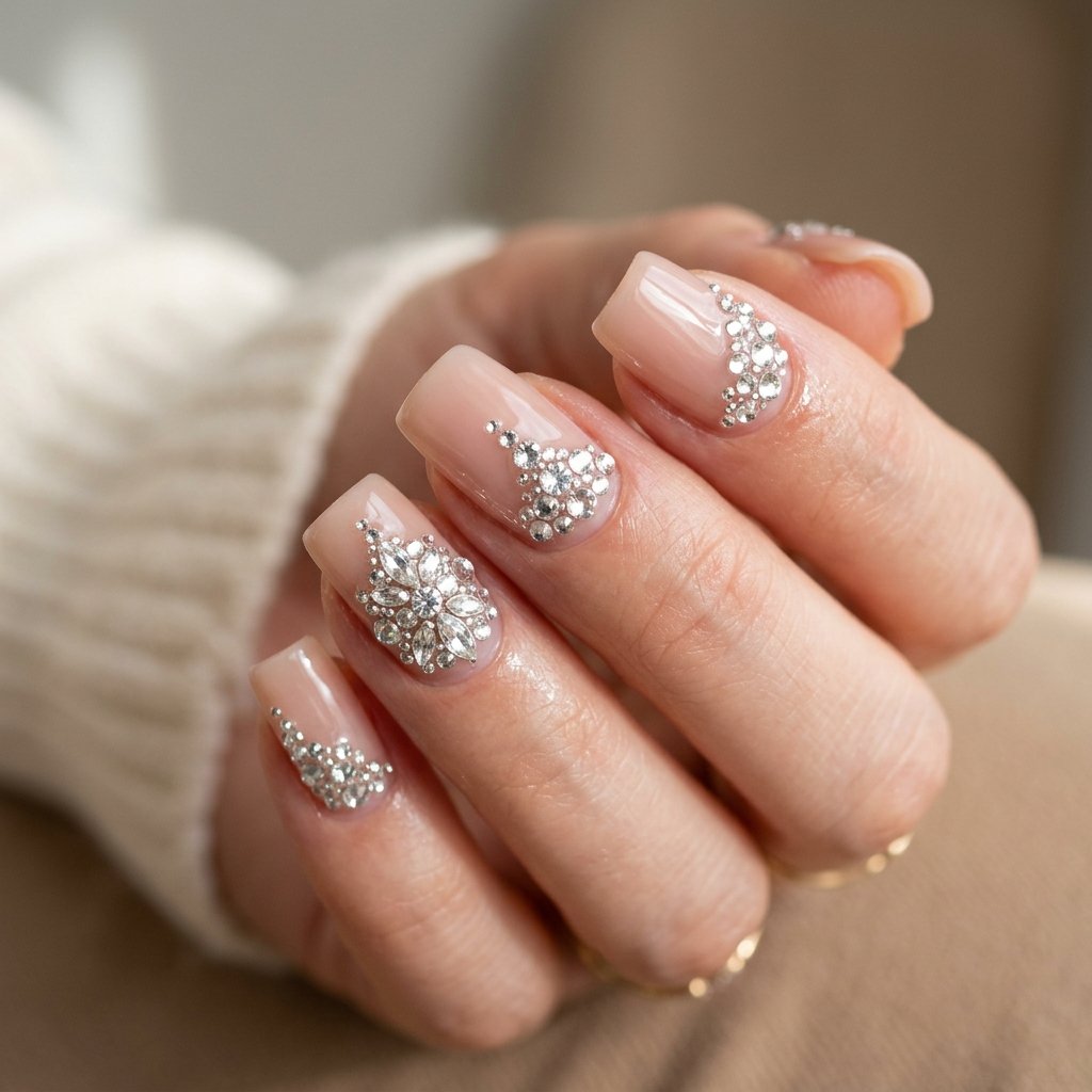 Diamond Rhinestone Nail Ideas