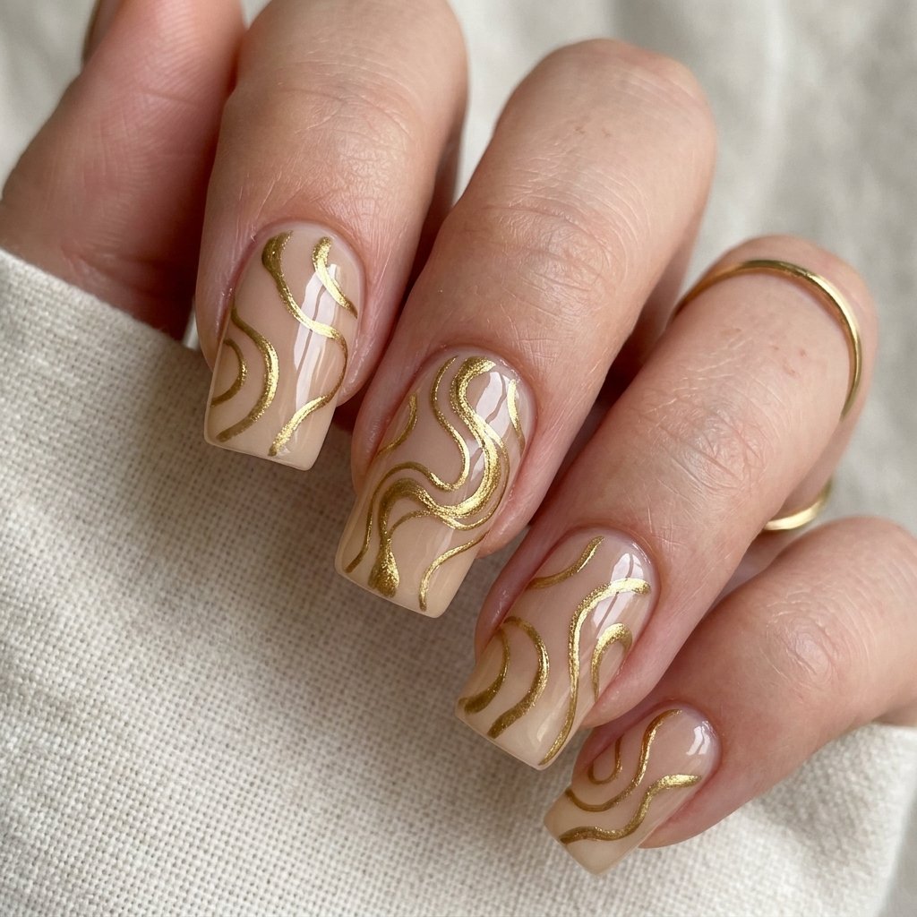 Abstract Swirl Nail Ideas