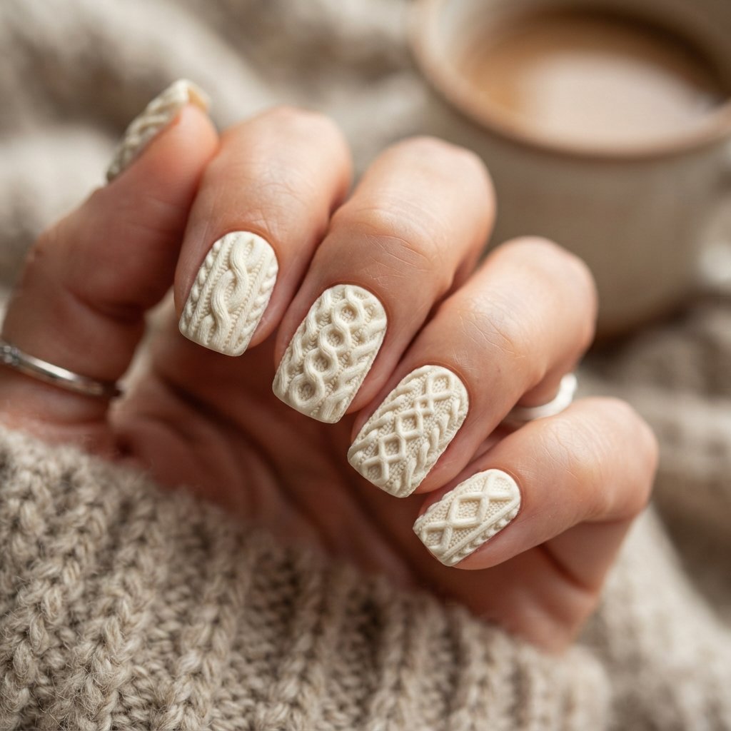Aran Sweater Nail Art