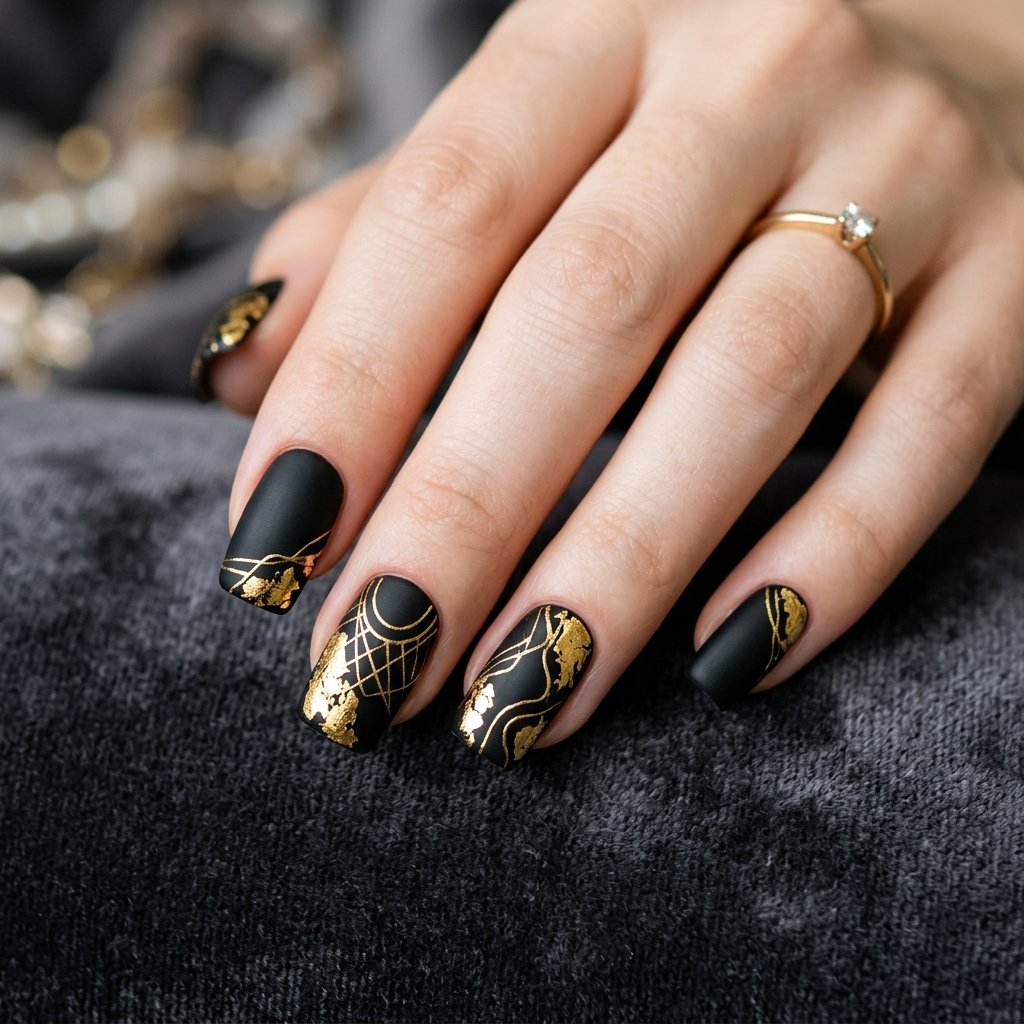 Black and Gold Nail Ideas