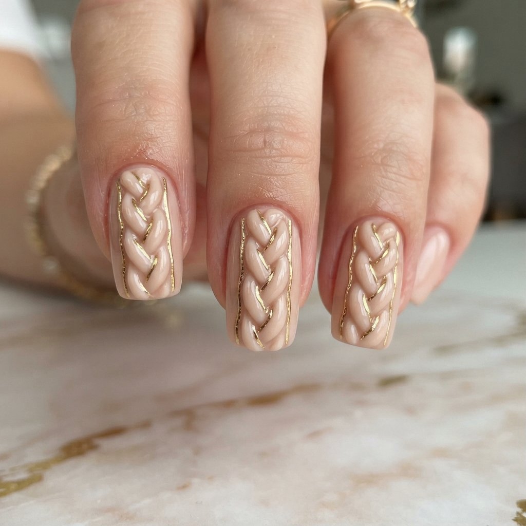 Braided Cable Nail Art