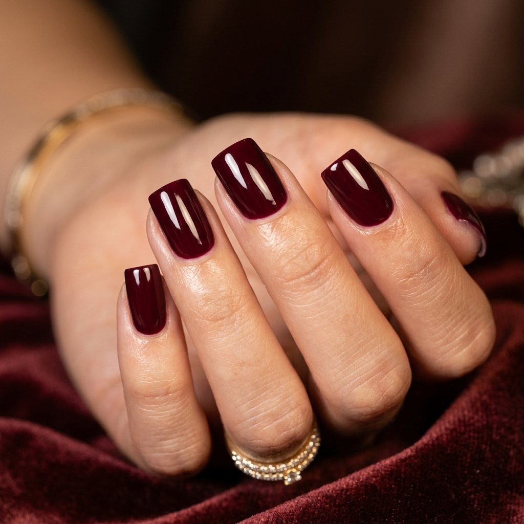 Burgundy Glam Nail Ideas