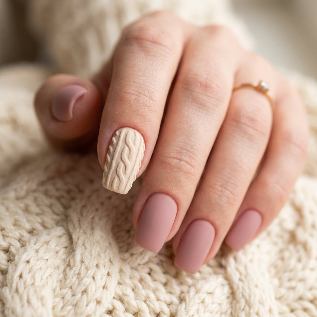 Chunky Cable Accent Nail Ideas