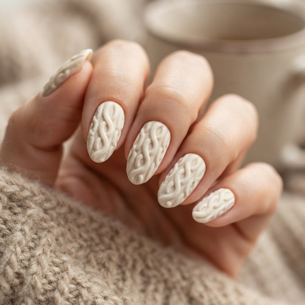 Cable Knit Nail Art