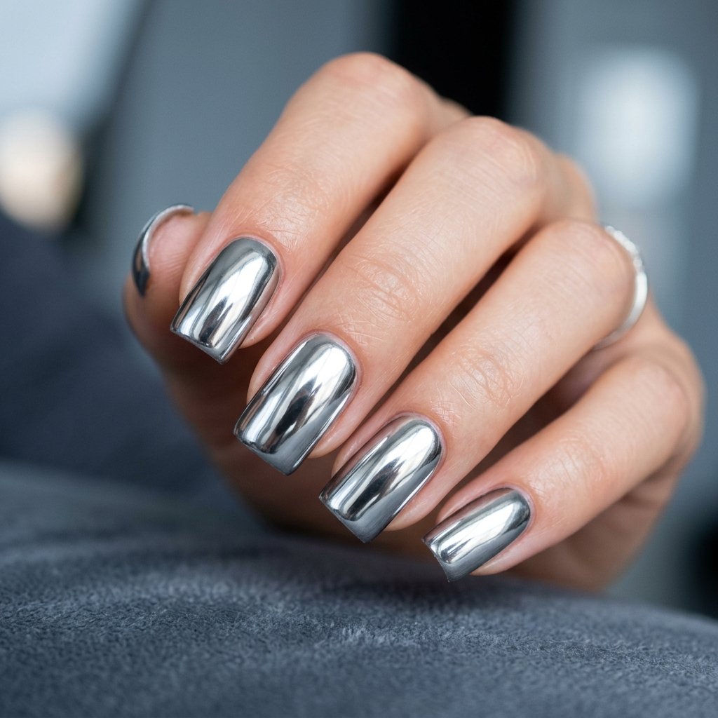 Silver Chrome Nail Ideas