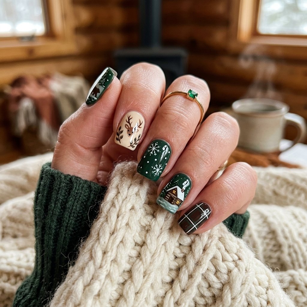 Cozy Cabin Nail Ideas