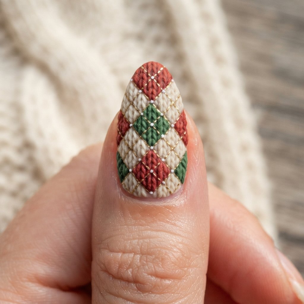 Diamond Knit Nail Art