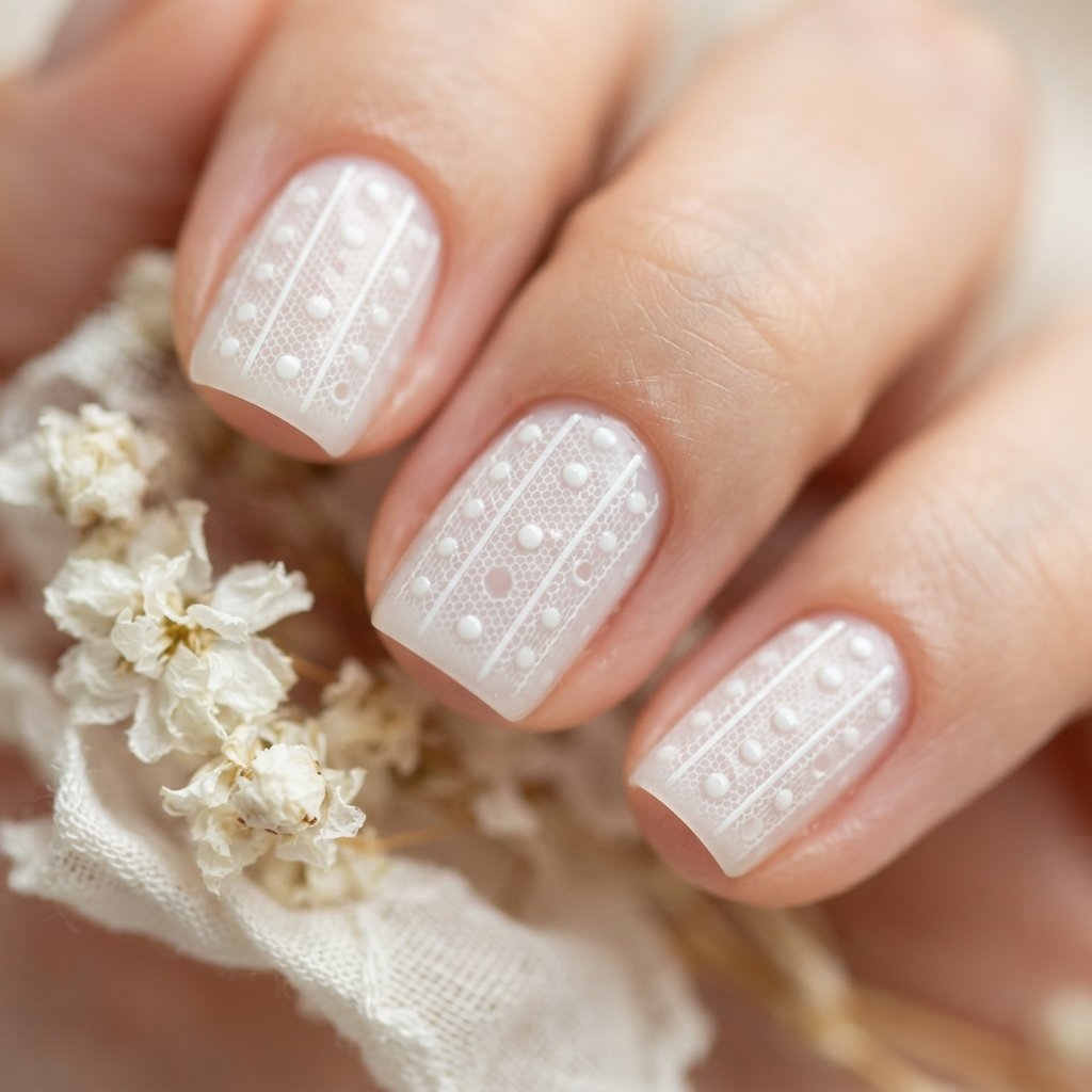 Pointelle Lace Knit Nail Art