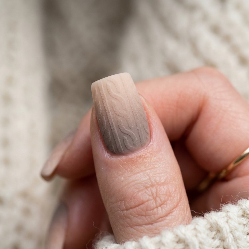 Matte Knit Ombre Nail Ideas