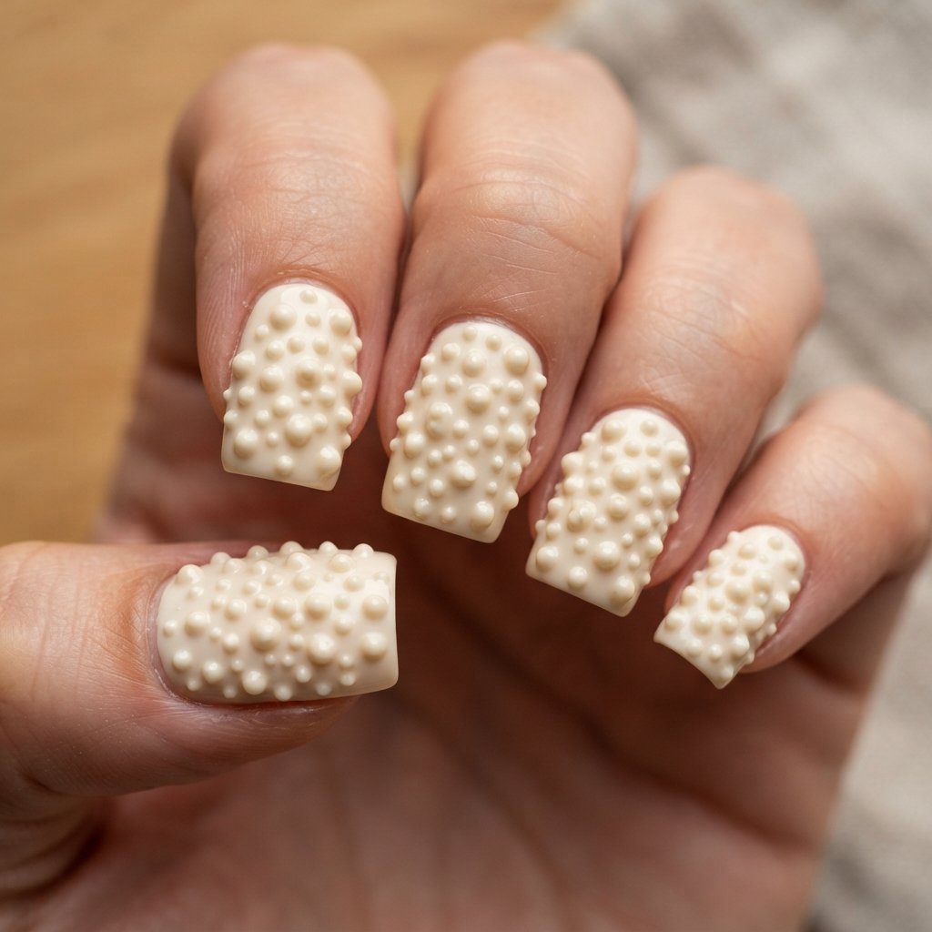 Popcorn Stitch Nail Art