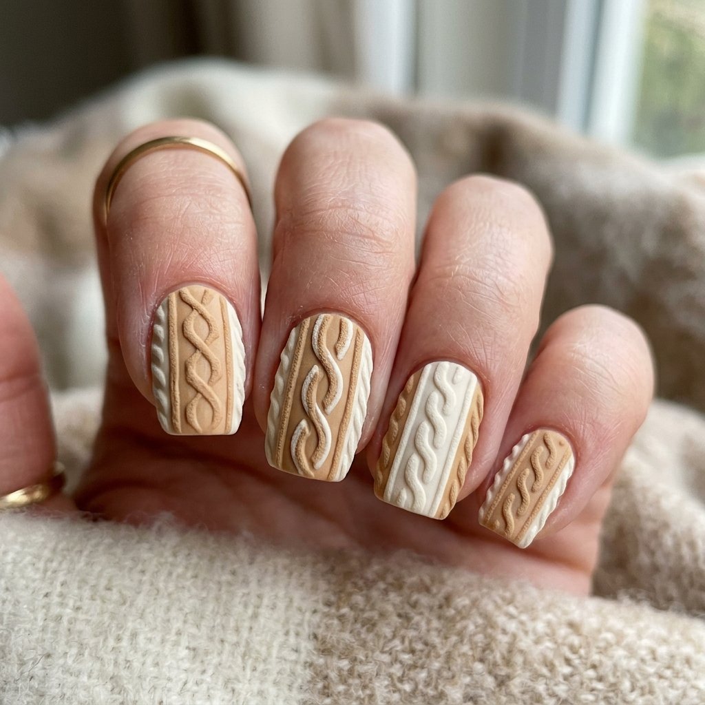 Cable Knit Nail Ideas