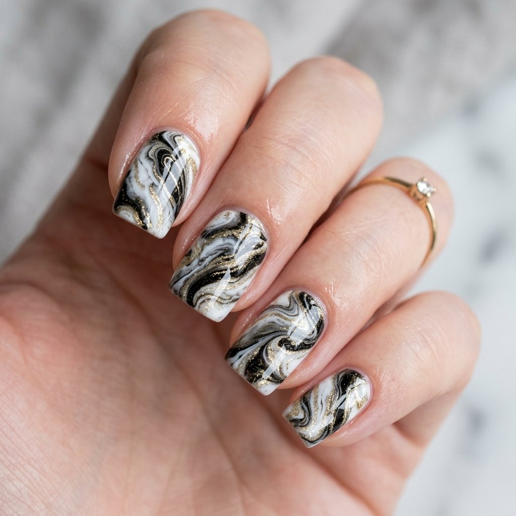 Marble Effect Nail Ideas