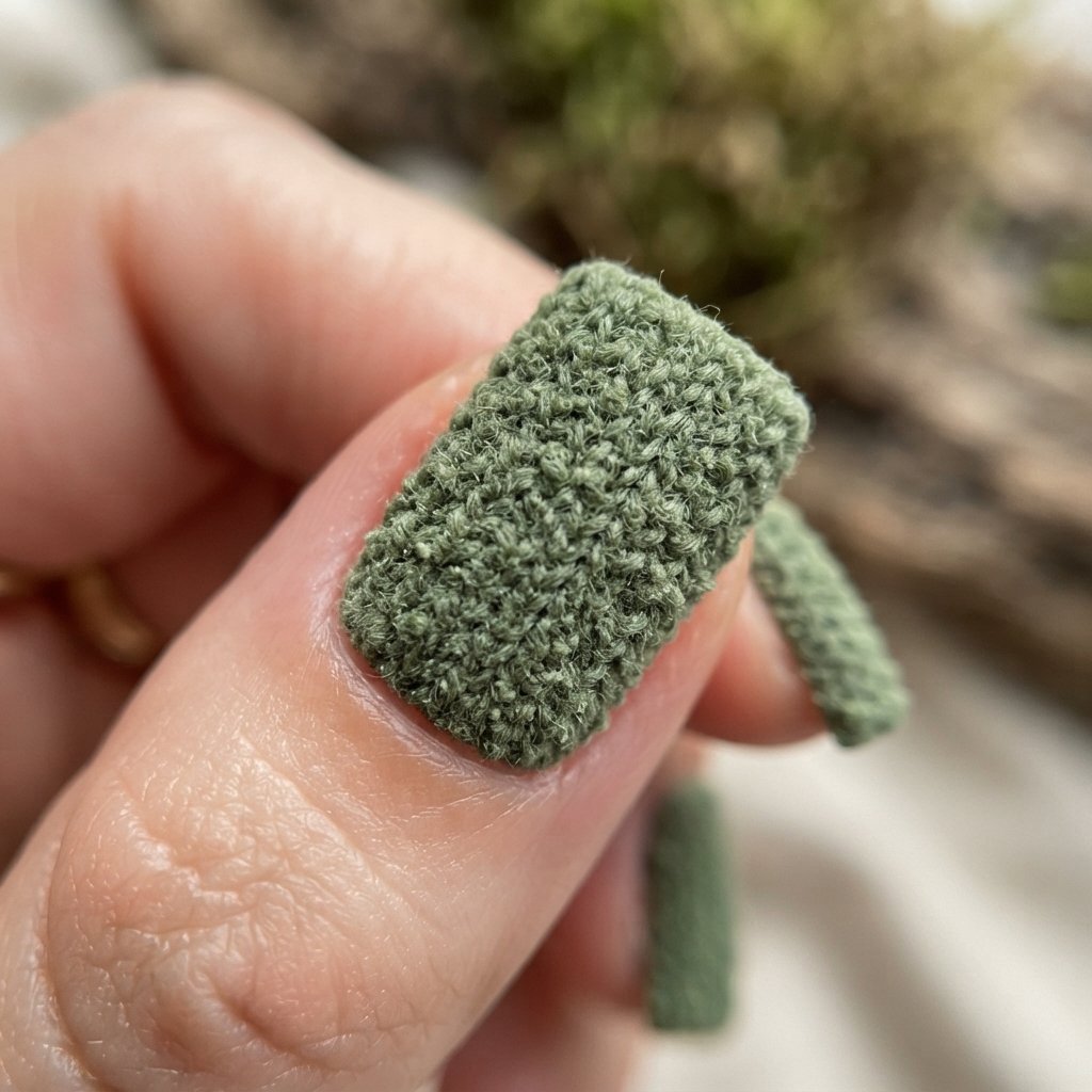 Moss Stitch Texture Nail Art