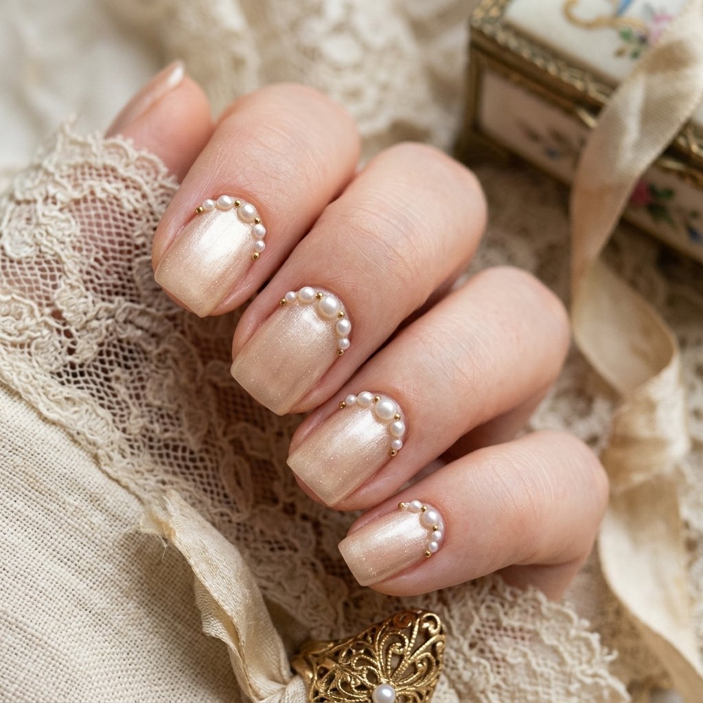 Pearl Detail Nail Ideas