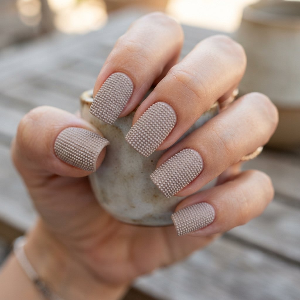 Seed Stitch Nail Art