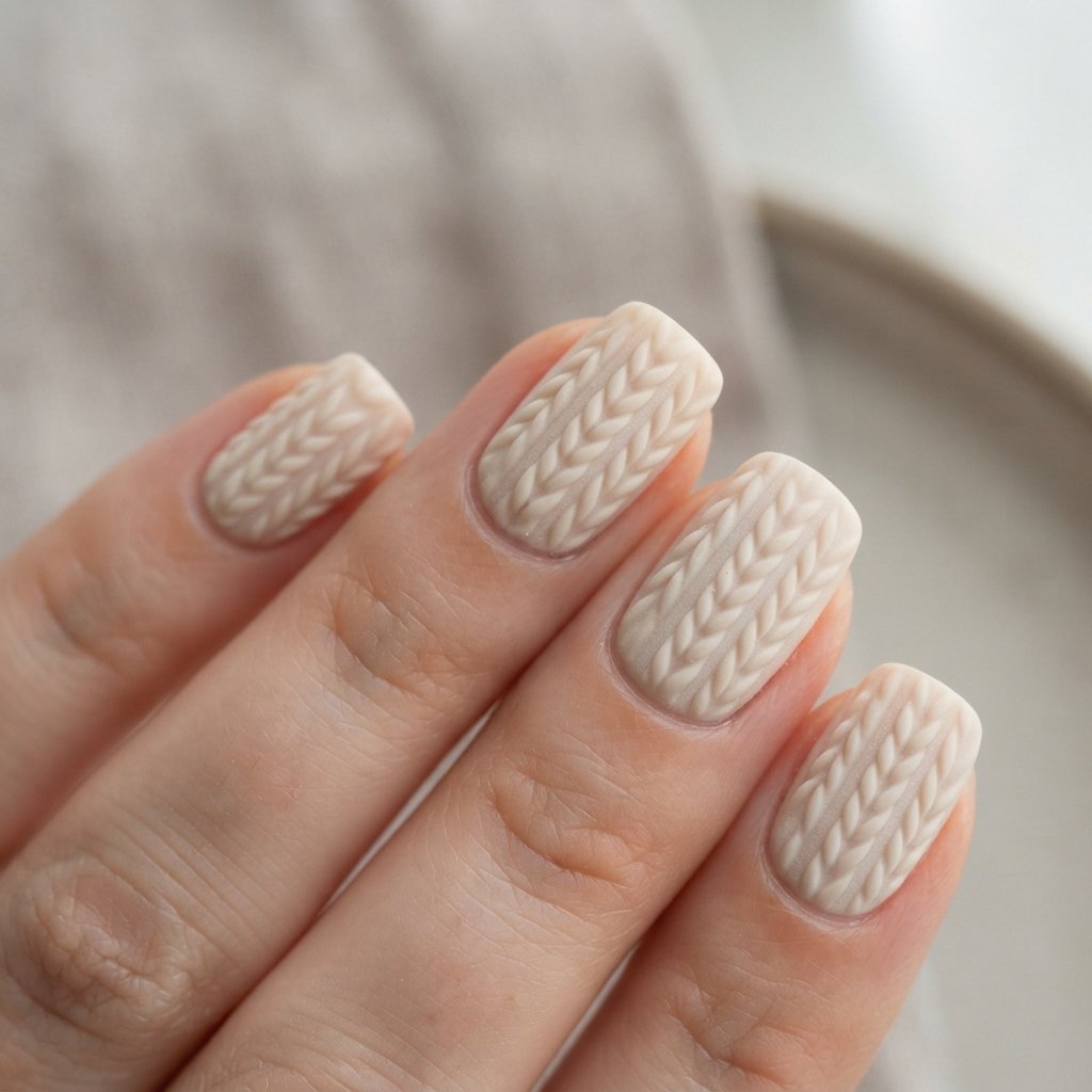 Shaker Stitch Nail Art