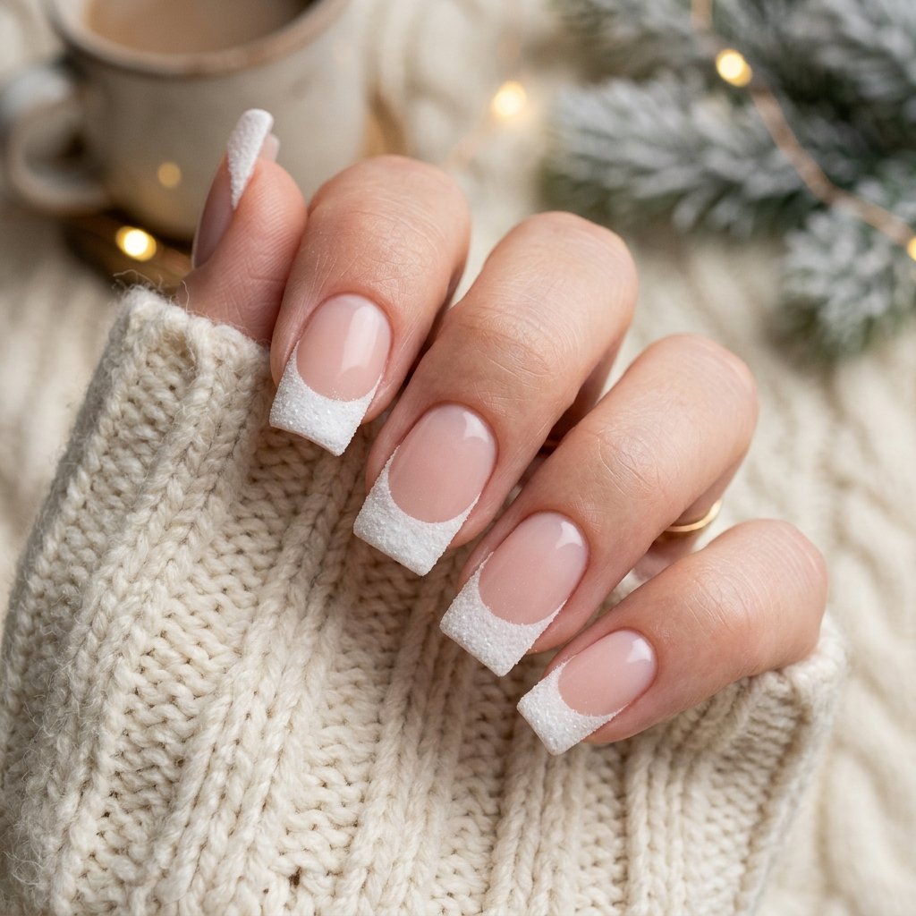 Textured French Tip Nail Ideas