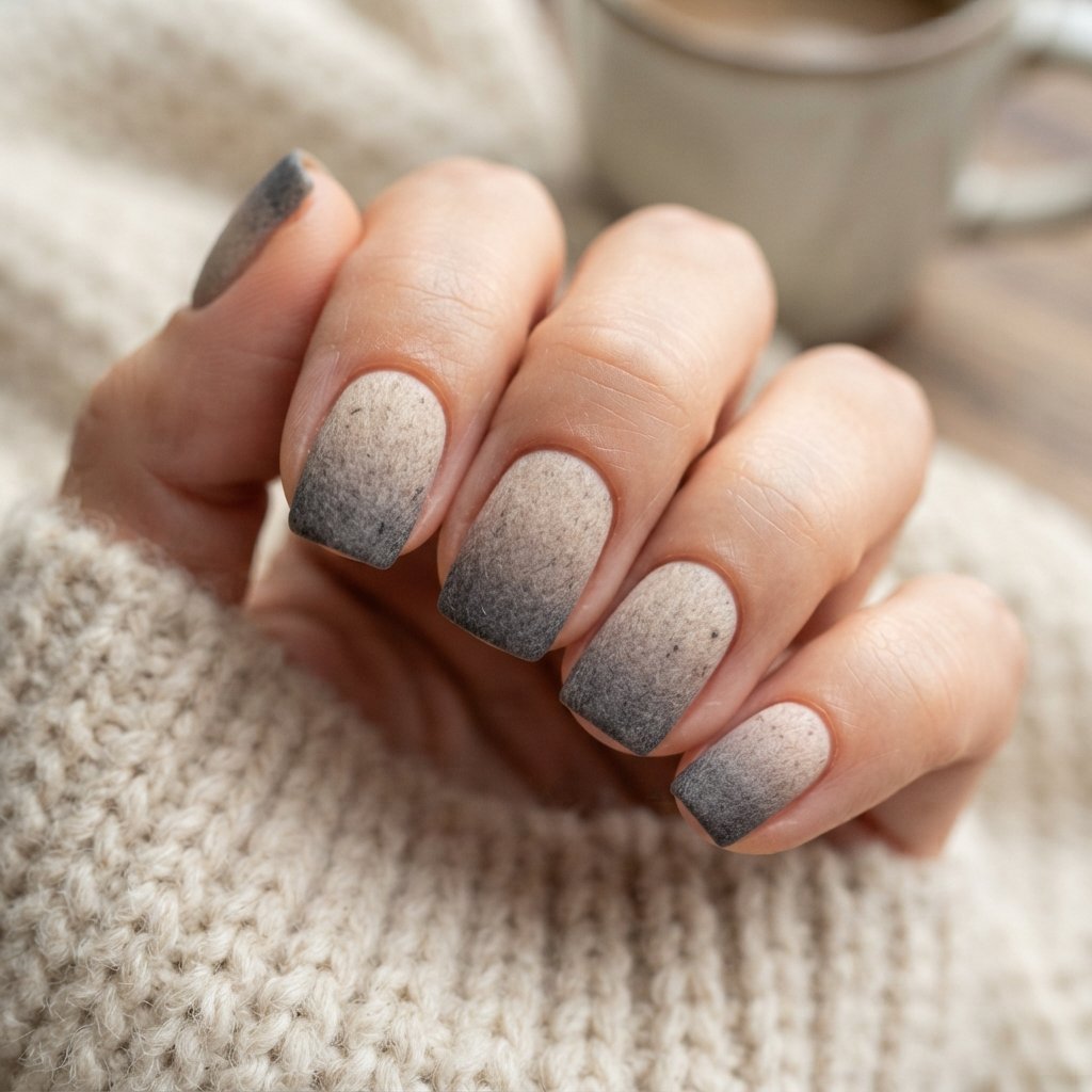 Wool Blend Ombre Nail Art