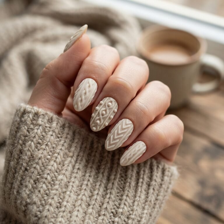 sweater nails art