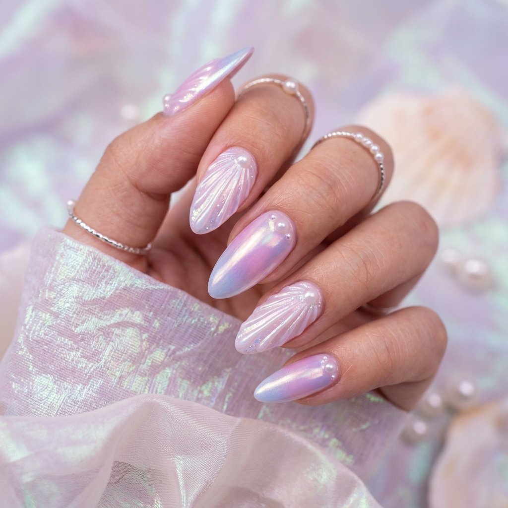 Finishes and Effects That Give Mermaid Nails Their Shimmer