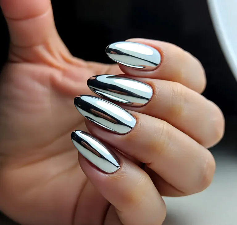 29 Stunning Chrome Nail Ideas for a Bold Mirror Finish Look 43 chrome nail ideas