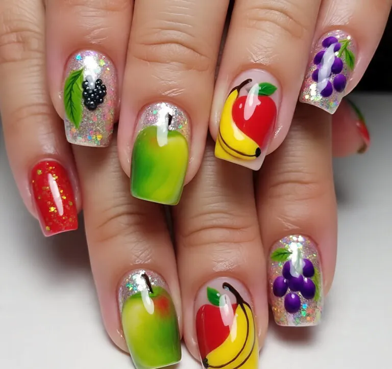 26 Best Fruit Inspired Nail Ideas: Cute & Colorful Manicures 38 fruit inspired nail ideas