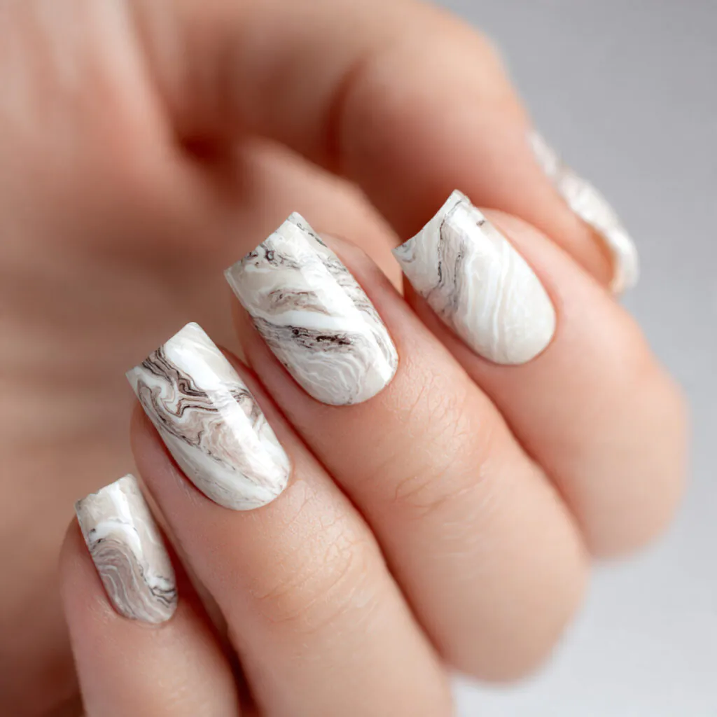 23 Cute and Aesthetic Virgo Nail Ideas to Try 11 Marble nail ideas