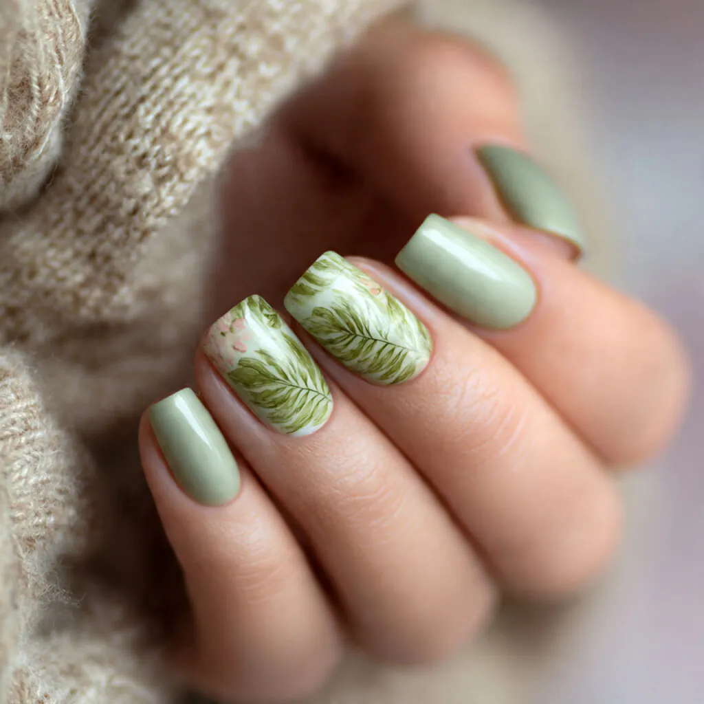 23 Cute and Aesthetic Virgo Nail Ideas to Try 12 Botanical nail ideas