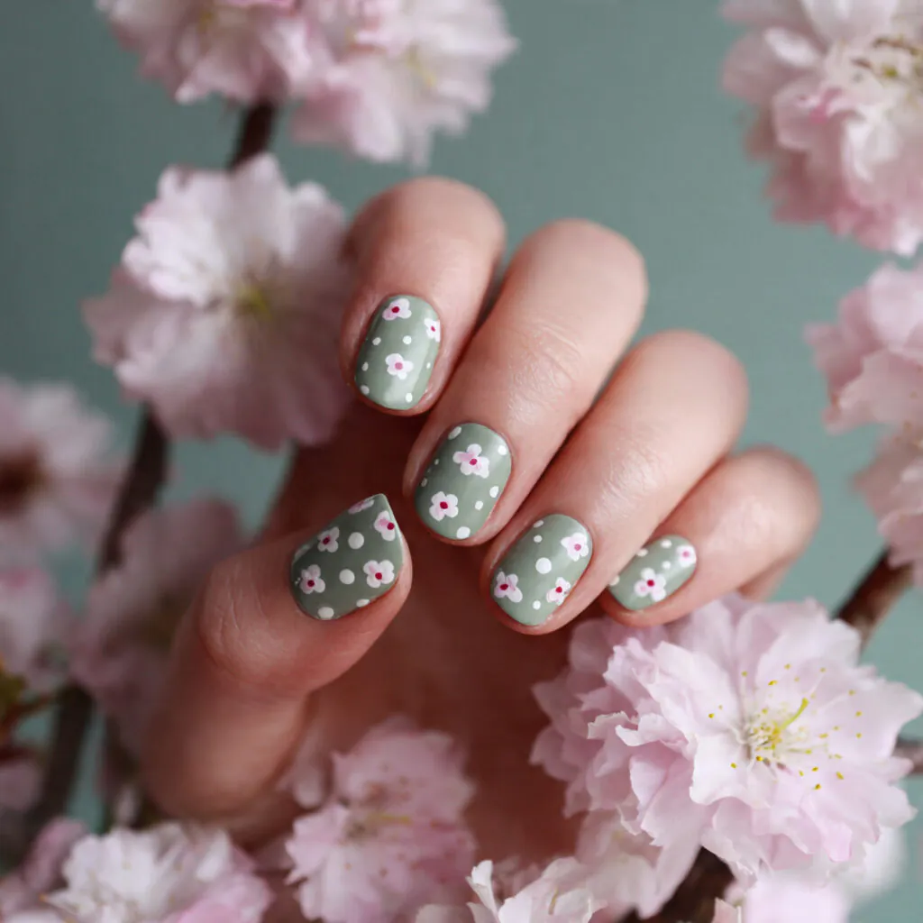 27 Modern Polka Dot Nail Ideas That Prove Dots Never Go Out of Style 16 Floral Dot Nail Ideas
