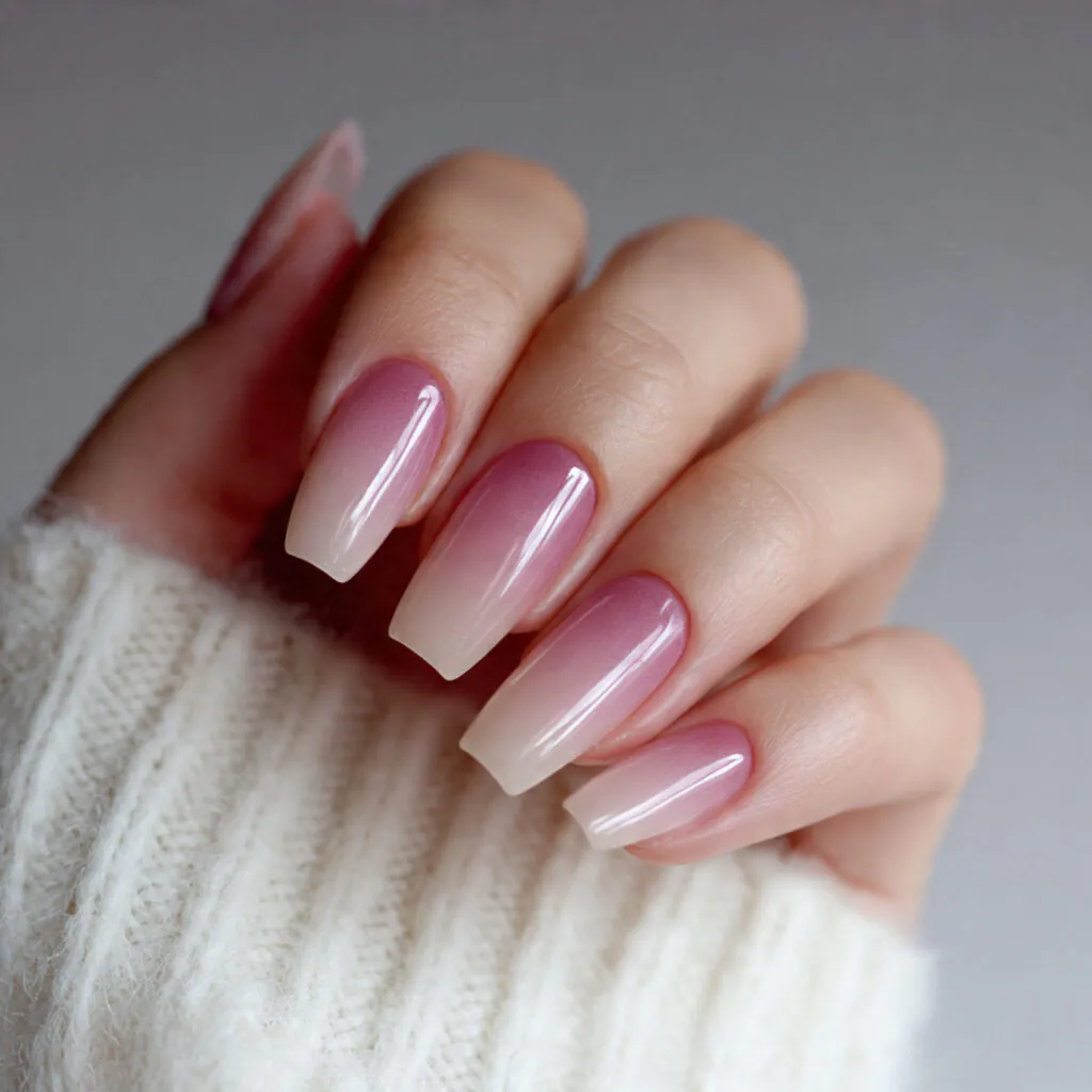23 Cute and Aesthetic Virgo Nail Ideas to Try 13 Neutral ombre nail ideas