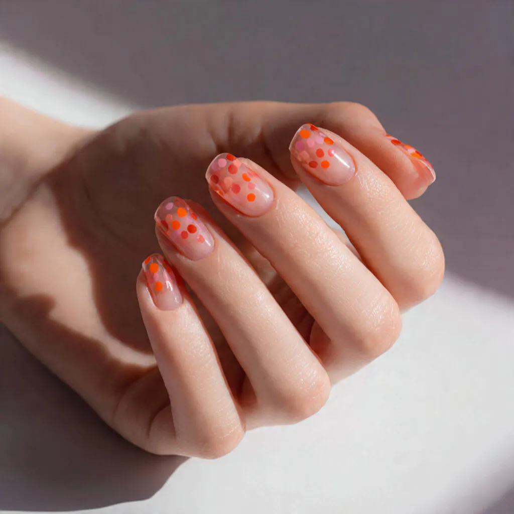 27 Modern Polka Dot Nail Ideas That Prove Dots Never Go Out of Style 20 Jelly Dot Nail Ideas