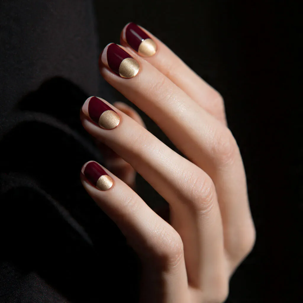 27 Modern Polka Dot Nail Ideas That Prove Dots Never Go Out of Style 21 Half Moon Dot Nail Ideas