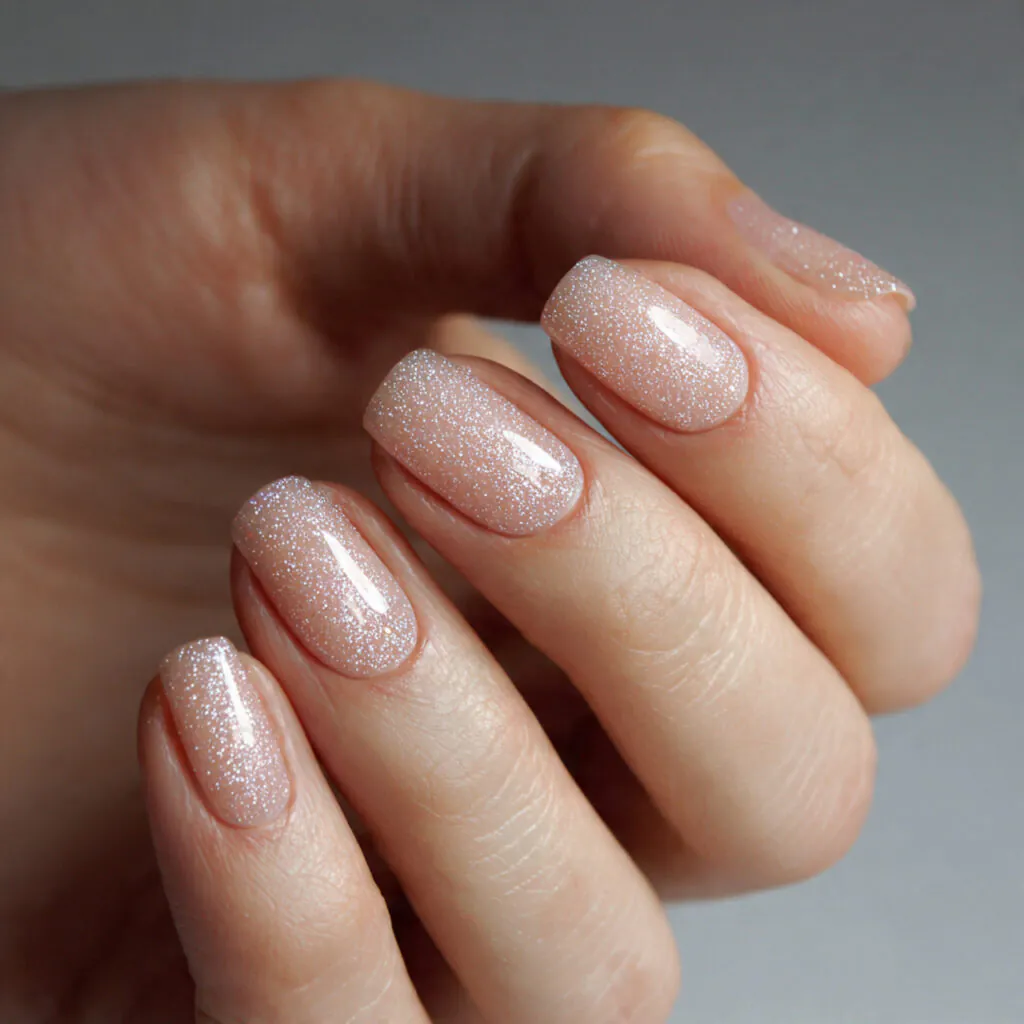 23 Cute and Aesthetic Virgo Nail Ideas to Try 18 Subtle sparkle nail ideas