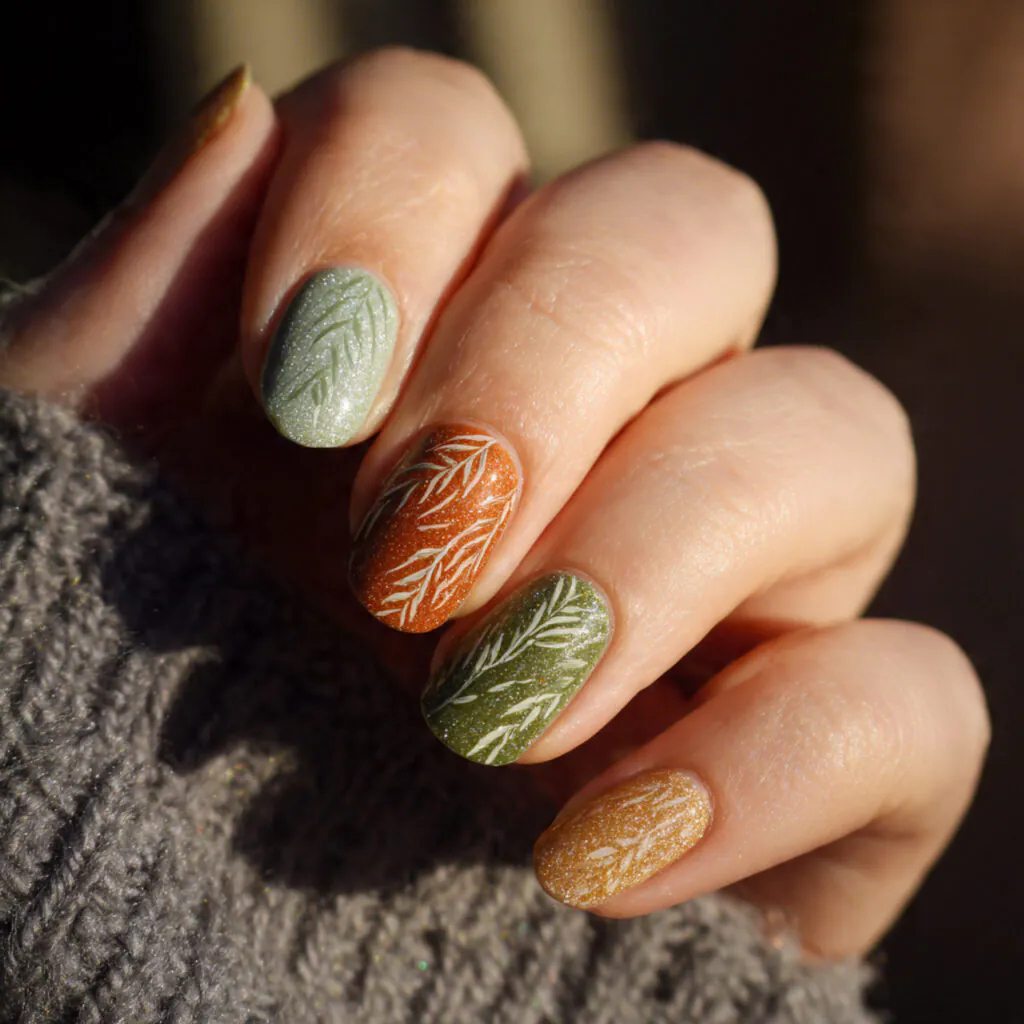 23 Cute and Aesthetic Virgo Nail Ideas to Try 19 Nature inspired nail ideas