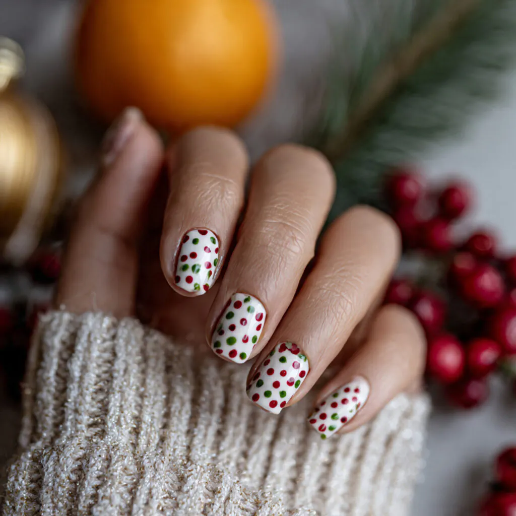 27 Modern Polka Dot Nail Ideas That Prove Dots Never Go Out of Style 25 Holiday Dot Nail Ideas