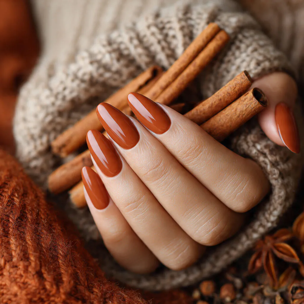 28 Stunning End of Summer Nail Color Ideas You Need to Try Now 26 Cinnamon Spice Nail Ideas