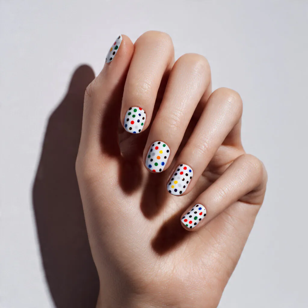 27 Modern Polka Dot Nail Ideas That Prove Dots Never Go Out of Style 27 Outlined Dot Nail Ideas