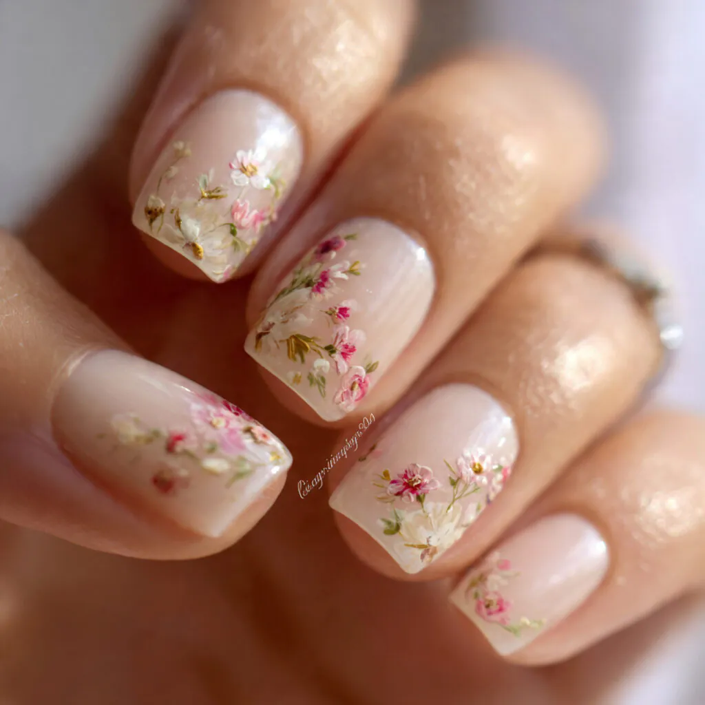 23 Cute and Aesthetic Virgo Nail Ideas to Try 6 Floral nail ideas