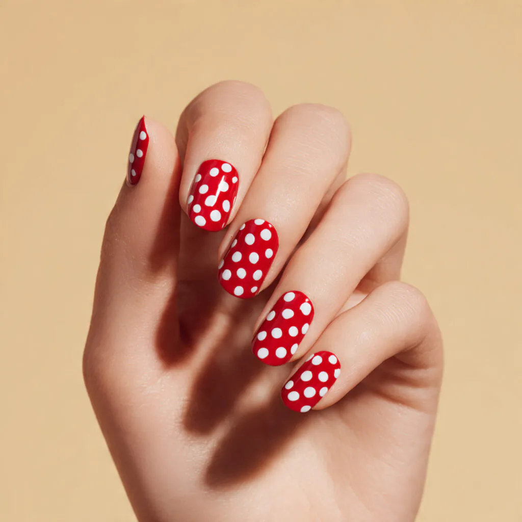 27 Modern Polka Dot Nail Ideas That Prove Dots Never Go Out of Style 8 Retro Polka Nail Ideas