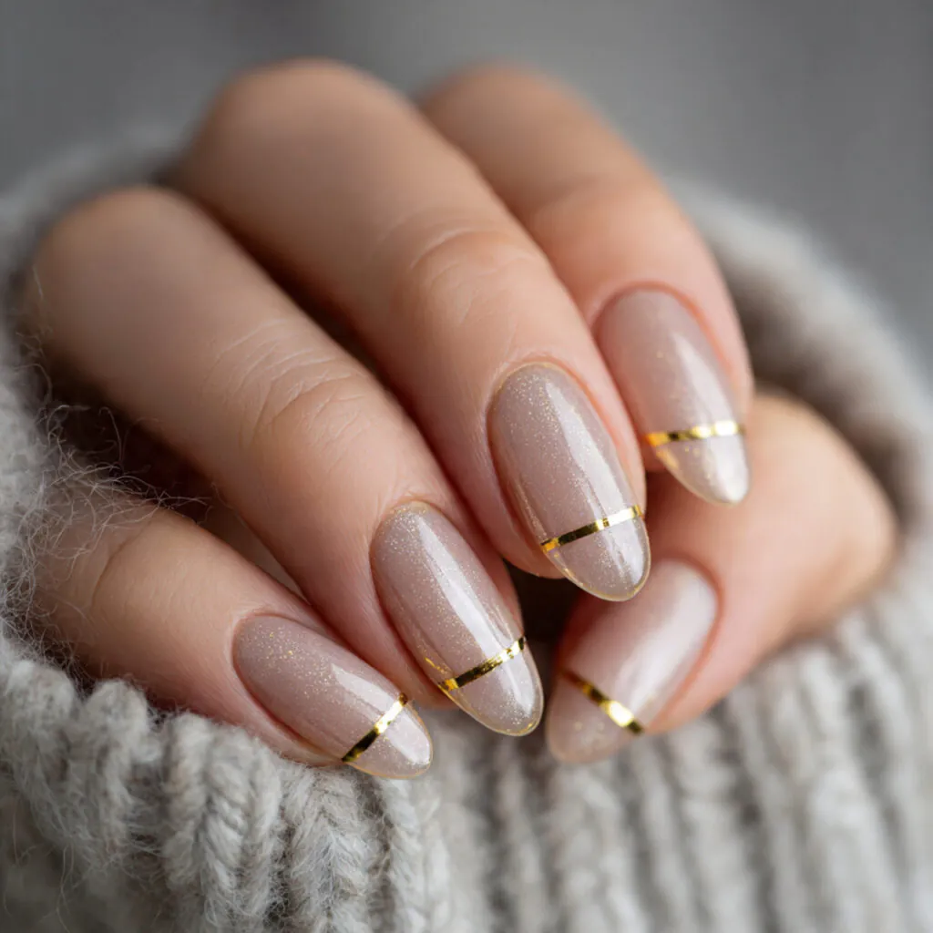 23 Cute and Aesthetic Virgo Nail Ideas to Try 7 Gold accent nail ideas