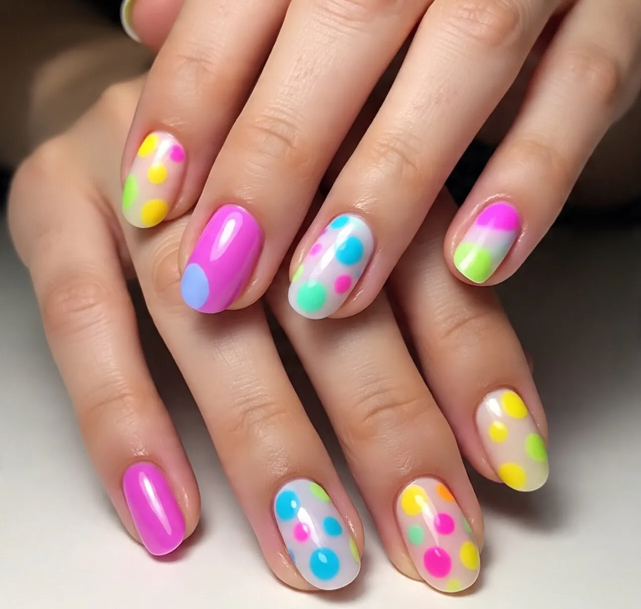 27 Modern Polka Dot Nail Ideas That Prove Dots Never Go Out of Style 1 polka dot nail ideas