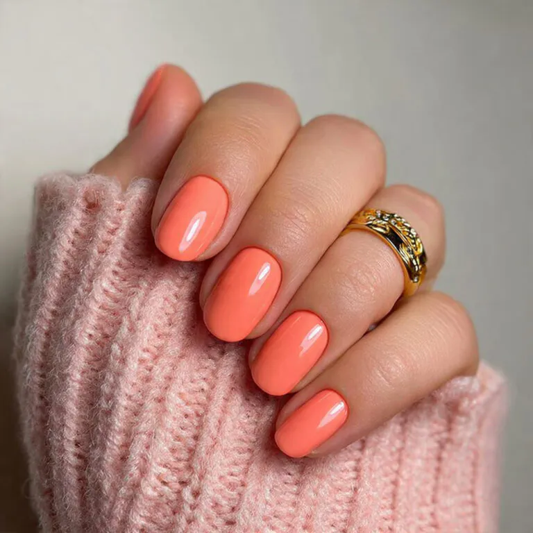peach coral nail ideas