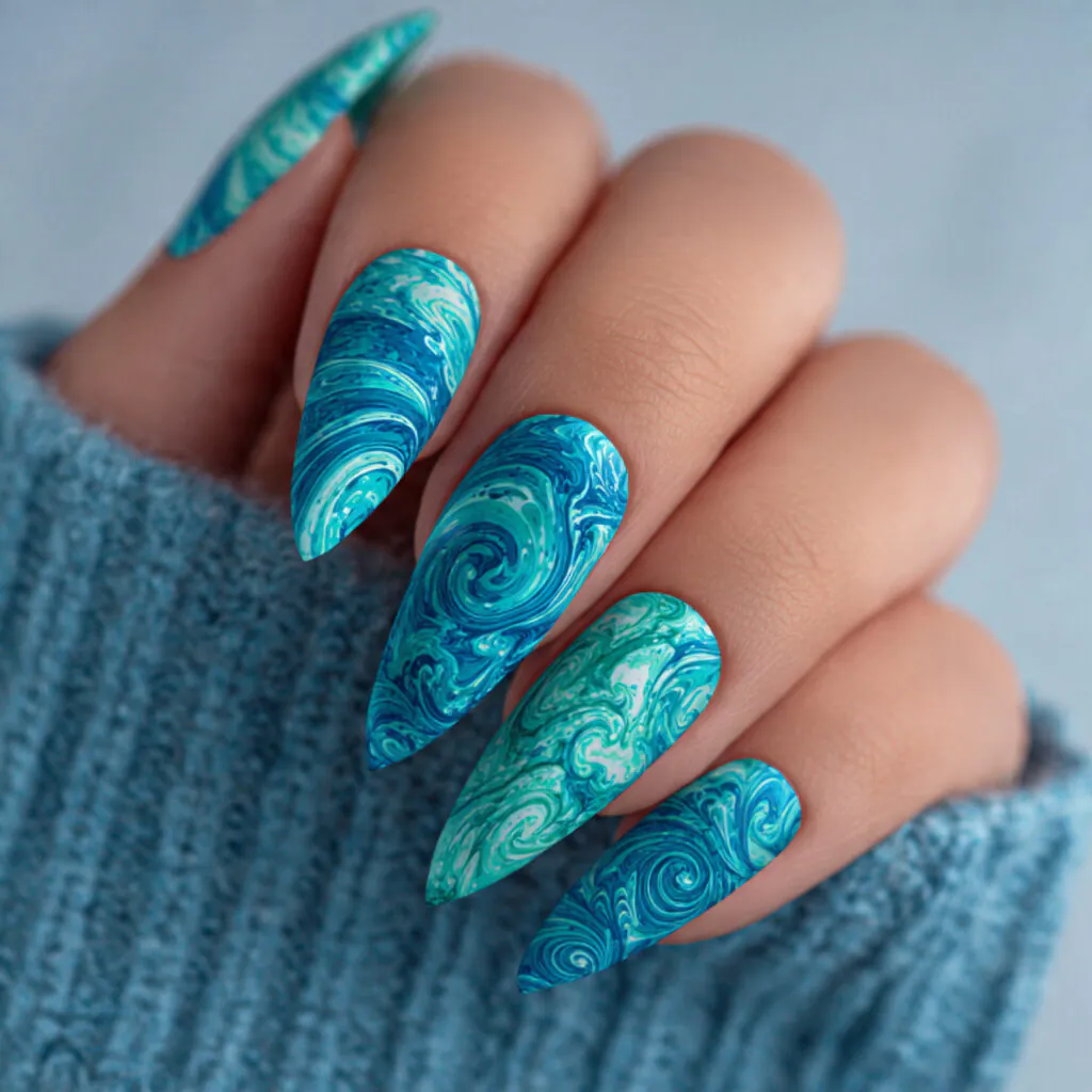 Teal Ocean Wave Art