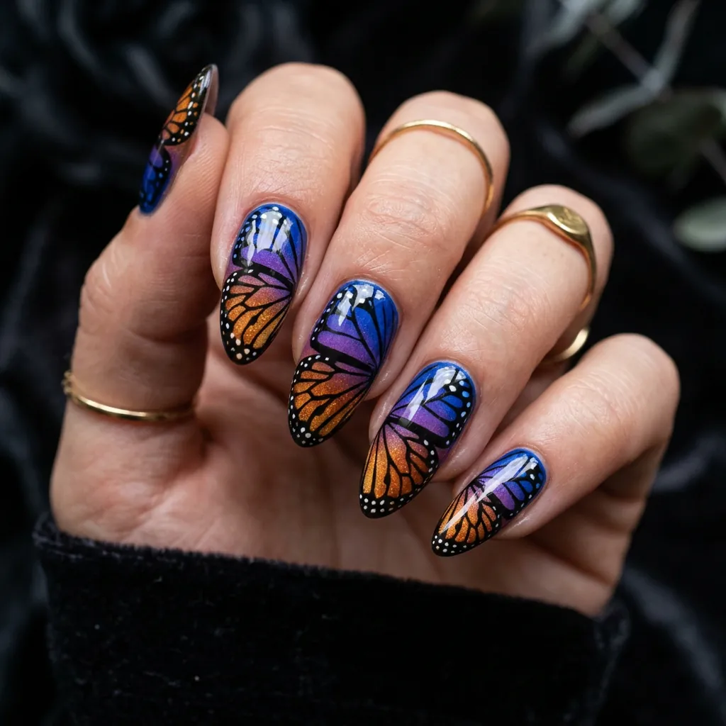 35 Awesome Summer Ombre Nails Ideas for Every Vibe This Season 2026 23 Butterfly Ombre Nails