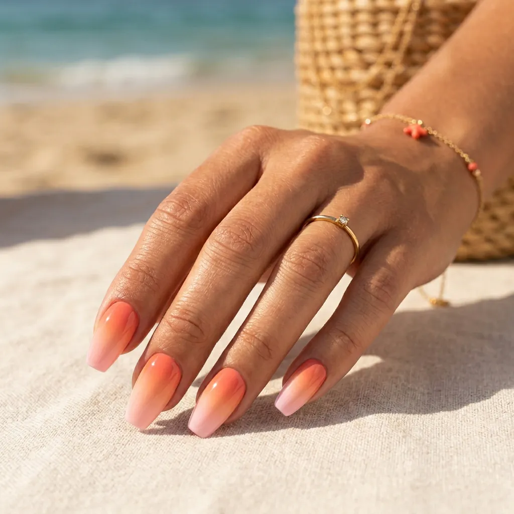 35 Awesome Summer Ombre Nails Ideas for Every Vibe This Season 2026 6 Coral Reef Ombre Nails