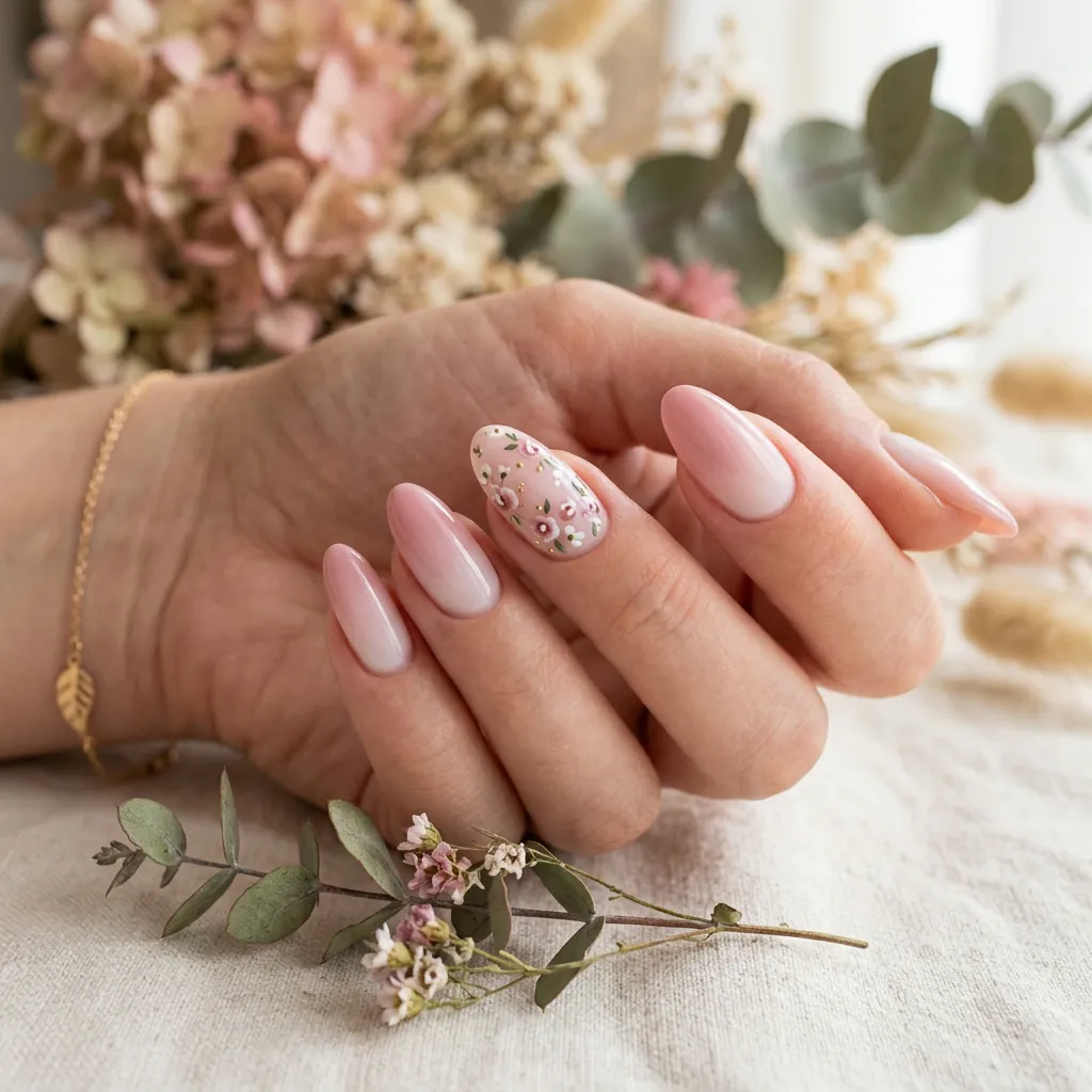 35 Awesome Summer Ombre Nails Ideas for Every Vibe This Season 2026 24 Floral Ombre Nails